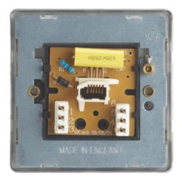 Contactum Lyric 1-Gang Master Telephone Socket Brushed Brass with Black Inserts