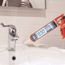 No Nonsense 830 Anti-Mould Neutral Sanitary Silicone Sealant White 310ml