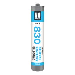 No Nonsense 830 Anti-Mould Neutral Sanitary Silicone Sealant White 310ml