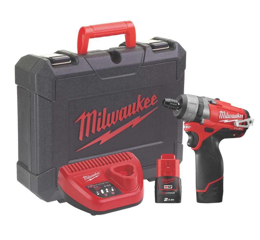 Refurb Milwaukee M12CD-202C 12V 2 x 2.0Ah Li-Ion RedLithium Brushless Cordless Screwdriver
