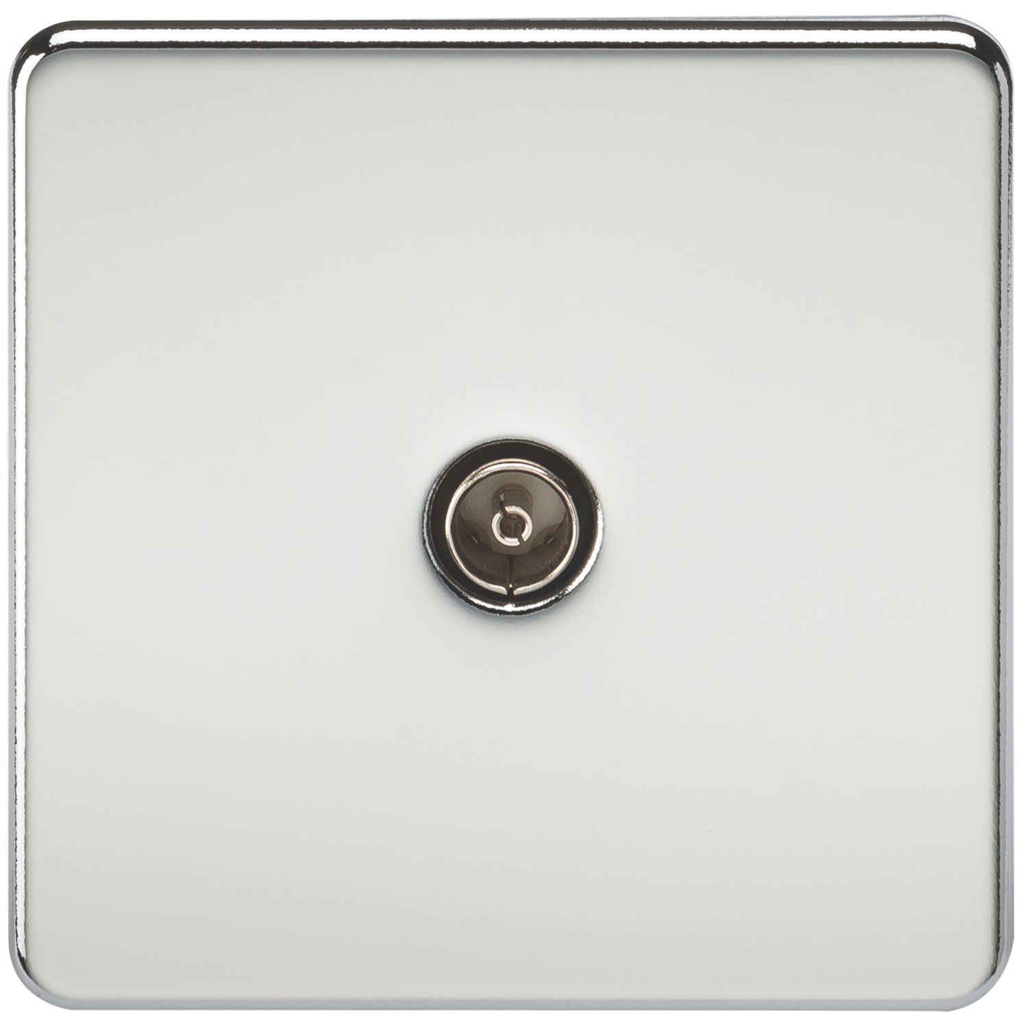 Knightsbridge 1-Gang Coaxial TV Socket Polished Chrome (656TY)