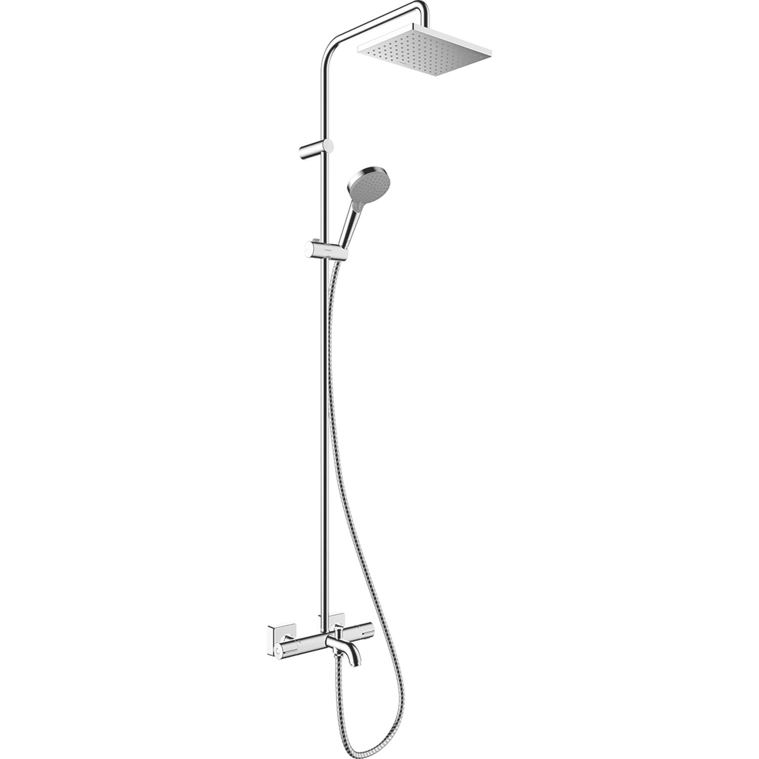 Hansgrohe Vernis Shape Showerpipe 230 Shower System with Bath Thermostatic Mixer Chrome (656VH)