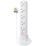 Masterplug 13A 10-Gang Unswitched Surge-Protected Tower Extension Lead White 1m