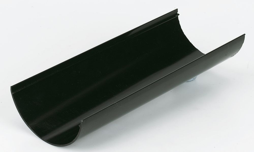 FloPlast uPVC Half Round Gutter Black 112mm x 3m Screwfix