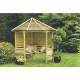 Forest Venetian 6' 6" x 5' (Nominal) Hexagonal Timber Arbour