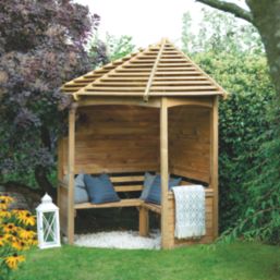 Forest Venetian 6' 6" x 5' (Nominal) Hexagonal Timber Arbour
