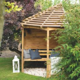 Forest Venetian 6' 6" x 5' (Nominal) Hexagonal Timber Arbour