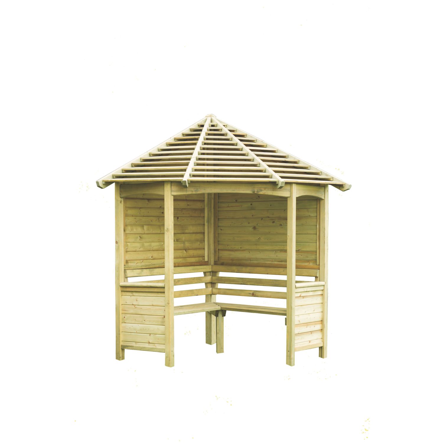 Forest Venetian 6' 6" x 5' (Nominal) Hexagonal Timber Arbour (6577F)