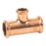 Flomasta  Copper Press-Fit Reducing M-Profile Tee 22mm x 22mm x 15mm