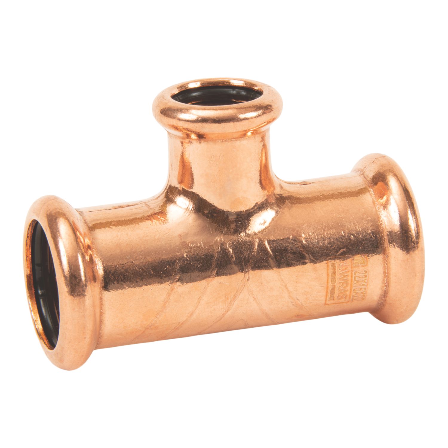 Flomasta Copper Press-Fit Reducing M-Profile Tee 22mm x 22mm x 15mm (657AK)