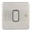 Hager Sollysta WRDP84BSB 20A 1-Gang 2P+E Control Switch Brushed Steel  with Black Inserts