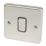 Hager Sollysta WRDP84BSB 20A 1-Gang 2P+E Control Switch Brushed Steel  with Black Inserts