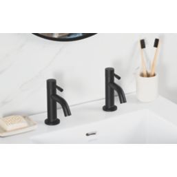 Bristan Mila Black 130mm Cloakroom Lever 2 Tap Holes Basin Pillar Tap