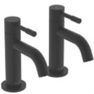 Bristan Mila Black 130mm Cloakroom Lever 2 Tap Holes Basin Pillar Tap