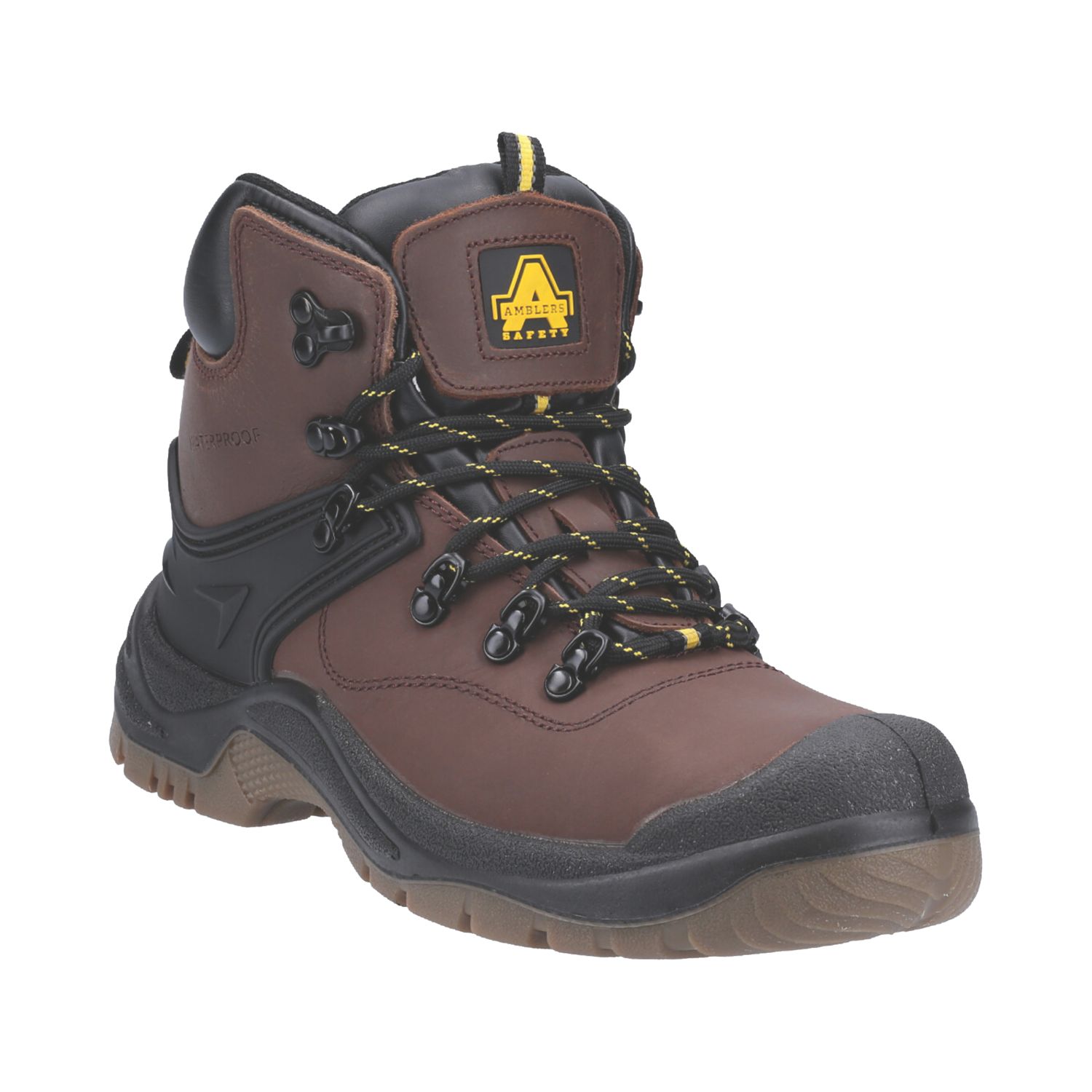 Amblers FS197 Size 4 Brown Waterproof Steel Toe Cap Safety Boots (657JV)