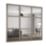 Spacepro Shaker 3-Door Sliding Wardrobe Door Kit Stone Grey Frame Mirror Panel 1760mm x 2260mm