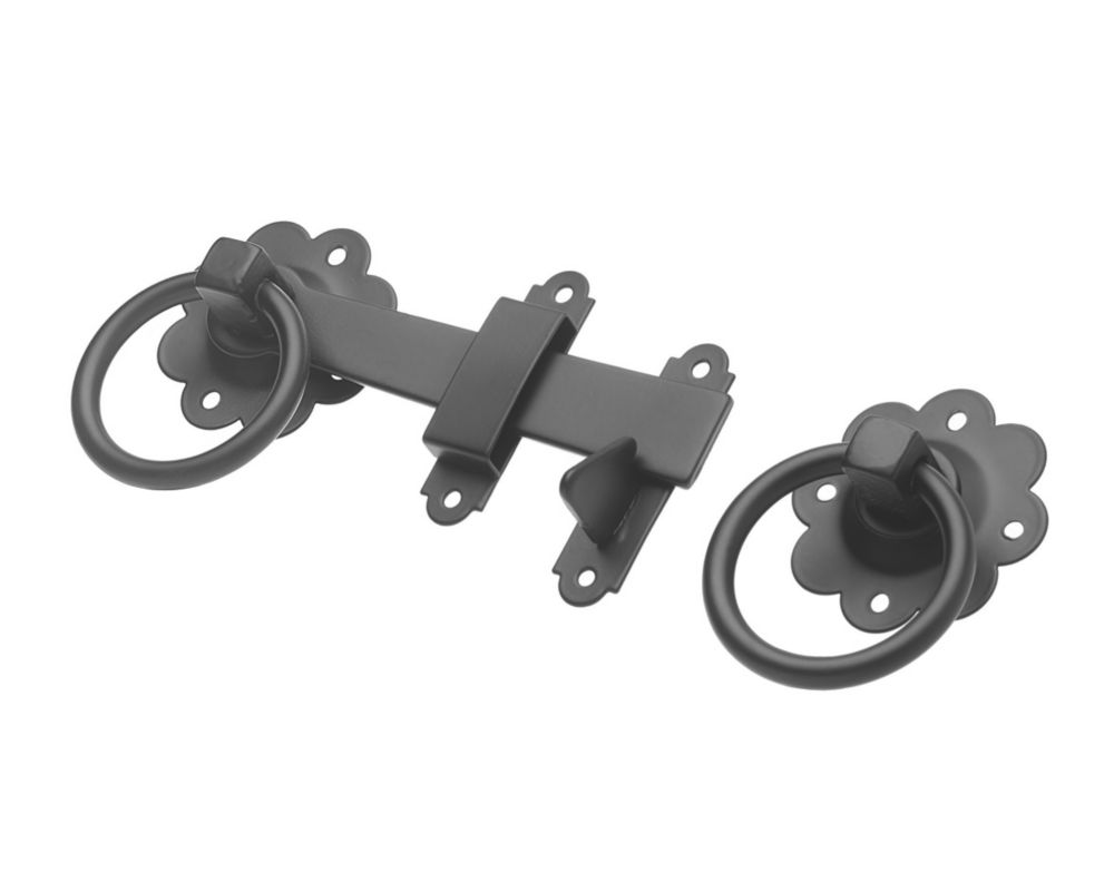 Hardware Solutions Ring Gate Latch Kit Epoxy Black Screwfix