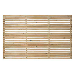 Forest  Single-Slatted  Garden Fence Panel Natural Timber 6' x 4' Pack of 5