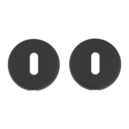 Eclipse  Fire Rated Standard Escutcheon (Pair) Matt Black 52mm