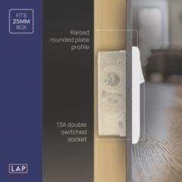 LAP  13A 1-Gang SP Switched Socket + 3A 18W 2-Outlet Type A & C USB Charger White with Colour-Matched Inserts