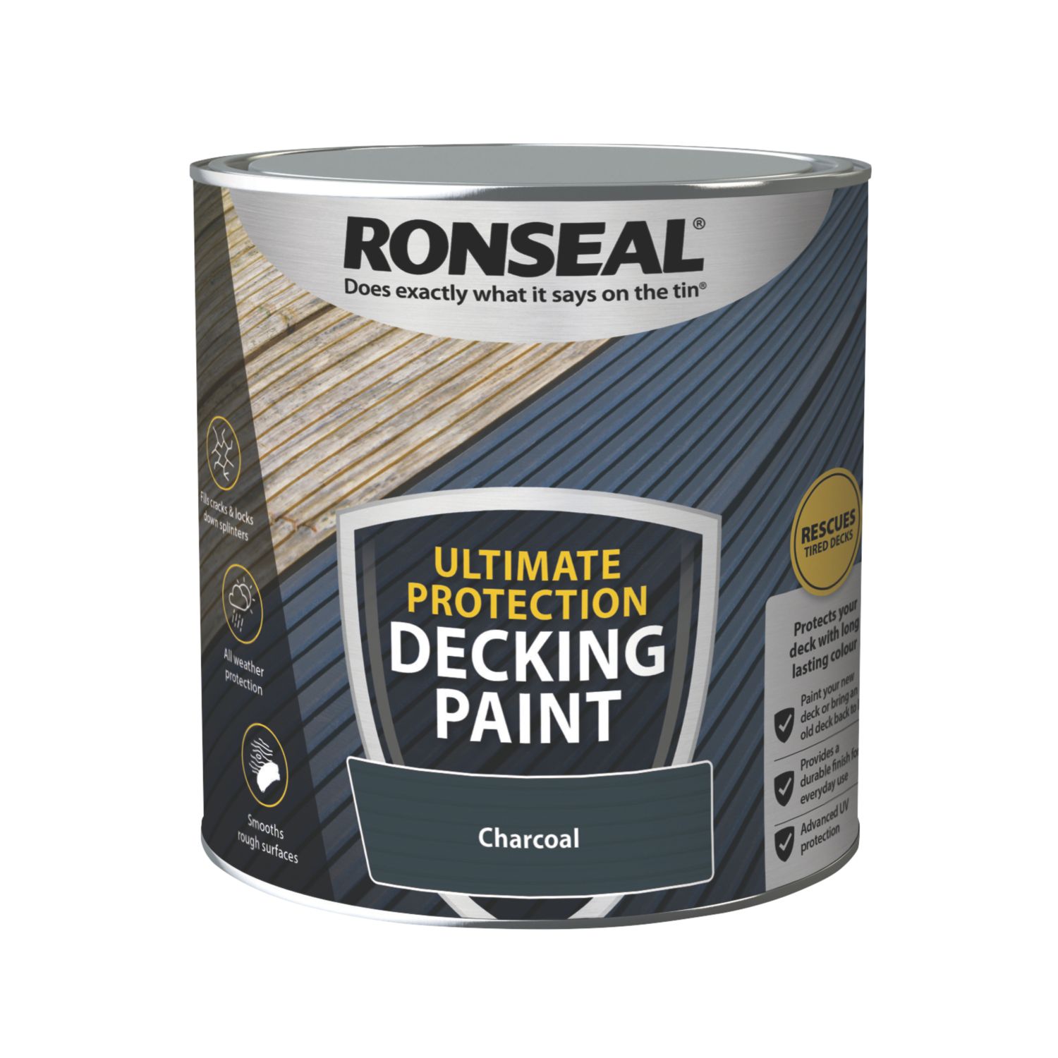 Ronseal Ultimate Protection 2.5Ltr Charcoal Decking Paint (657VT)