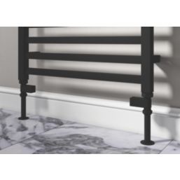 ETAL Swelt 15mm x 1/2" Matt Black Straight Designer Manual Radiator Valve Head & Body  2 Pack