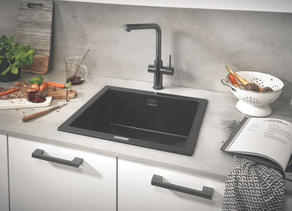 Grohe K700U  1 Bowl Granite Composite Sink Black Non-Handed 533mm x 457mm