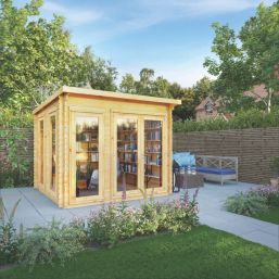 Mercia Studio 9' x 9' (Nominal) Pent Timber Log Cabin