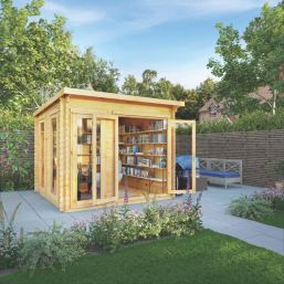 Mercia Studio 9' x 9' (Nominal) Pent Timber Log Cabin