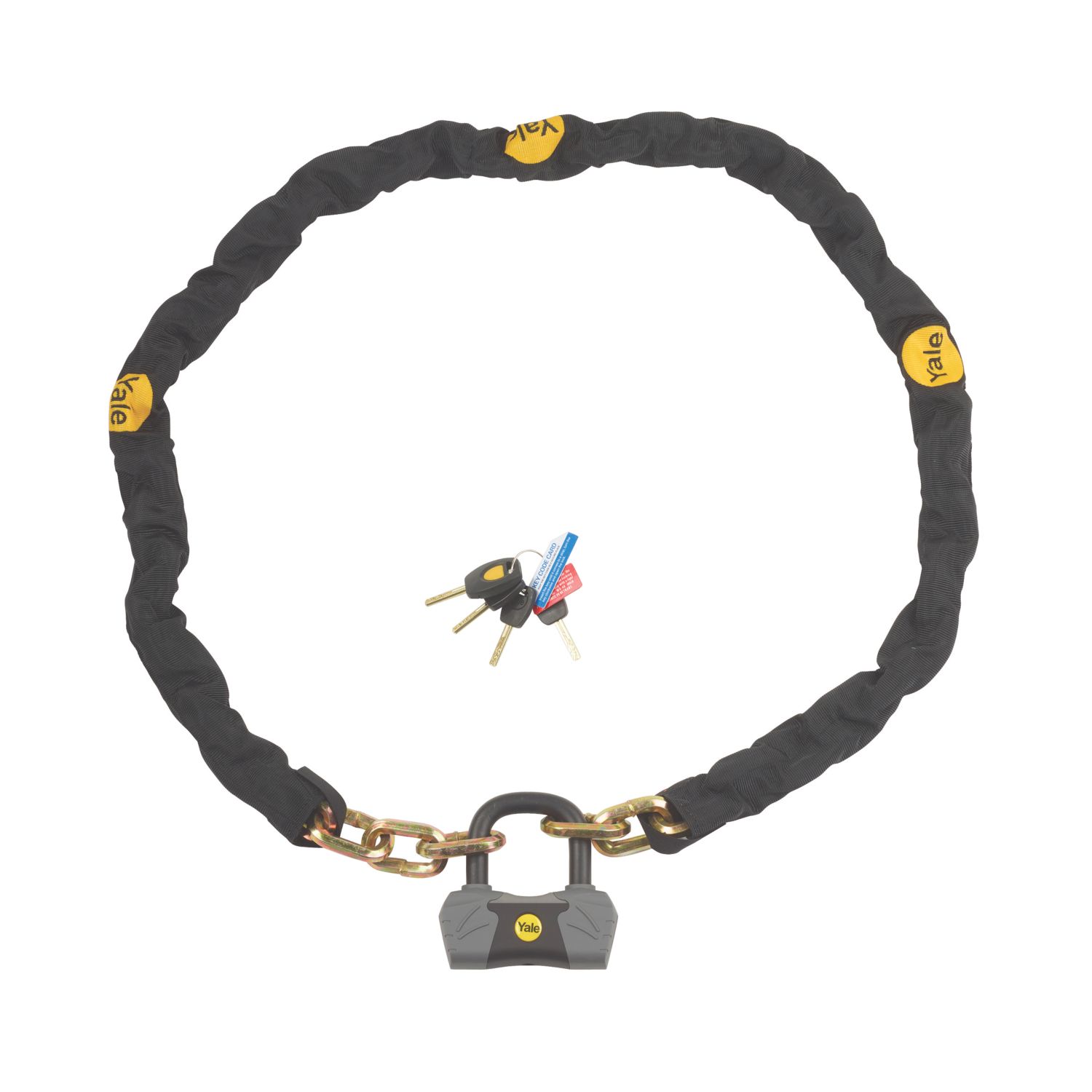 Yale Hardened Steel Maximum Security Chain & Lock 1.8m x 10mm (657YW)