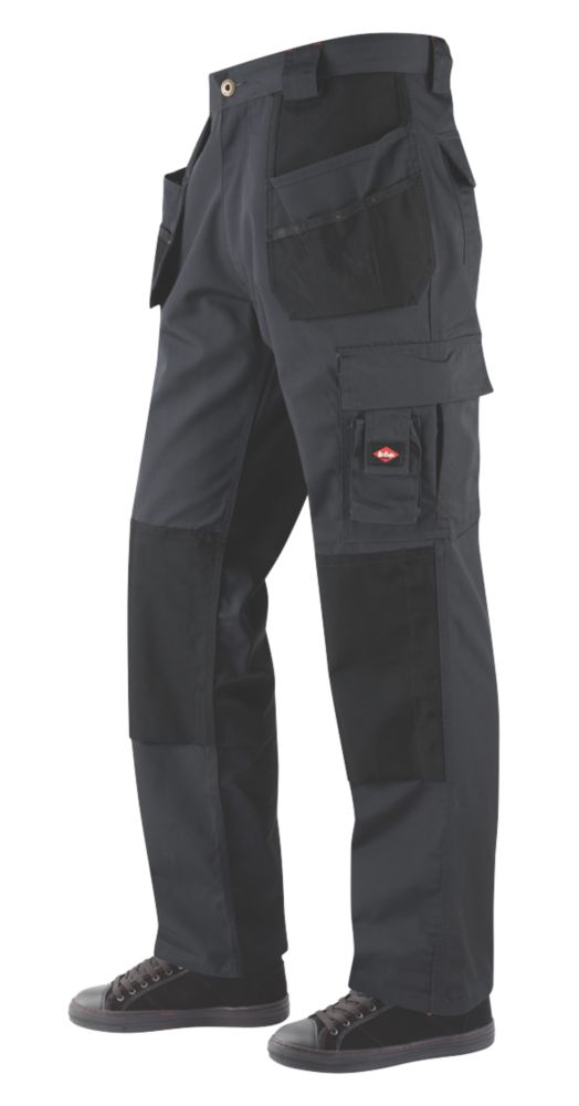 Lee Cooper LCPNT216 Work Trousers Grey / Black 34