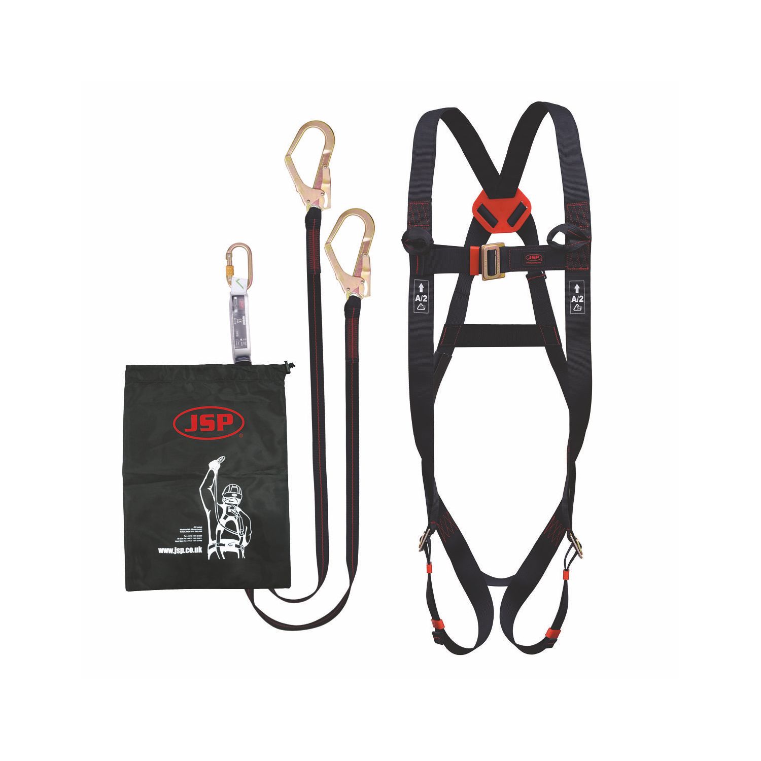 JSP Spartan Twin Tail Fall Arrest Kit with Lanyard 2m (6583F)