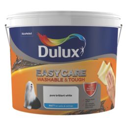 Dulux EasyCare Washable & Tough 10Ltr Pure Brilliant White Matt Emulsion  Paint