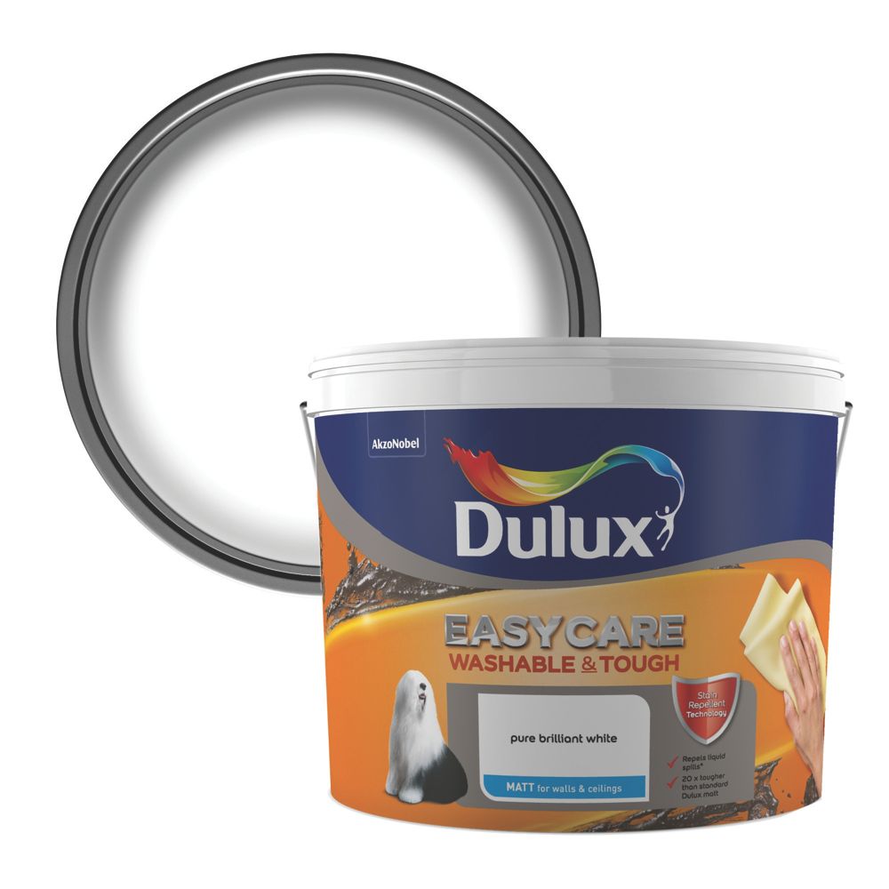 Dulux Silk Emulsion Paint Pure Brilliant White 10ltr Emulsion Paints Screwfix Com