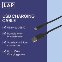 LAP USB-A to USB-C Charging Cable 2m