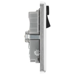 LAP  13A 2-Gang SP Switched Wi-Fi Extender + 2.1A 10.5W 1-Outlet Type A USB Charger Brushed Steel with Black Inserts