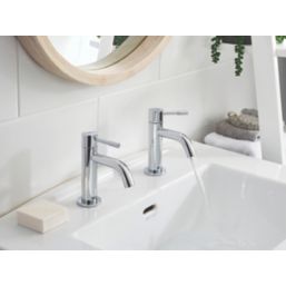 Bristan Mila Chrome 130mm Cloakroom Lever 2 Tap Holes Basin Pillar Tap