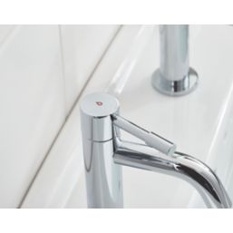 Bristan Mila Chrome 130mm Cloakroom Lever 2 Tap Holes Basin Pillar Tap