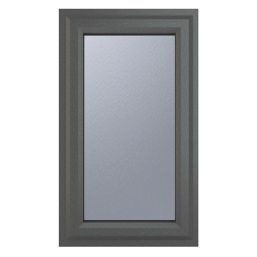 Crystal  Left-Hand Opening Obscure Triple-Glazed Casement Anthracite on White uPVC Window 610mm x 820mm
