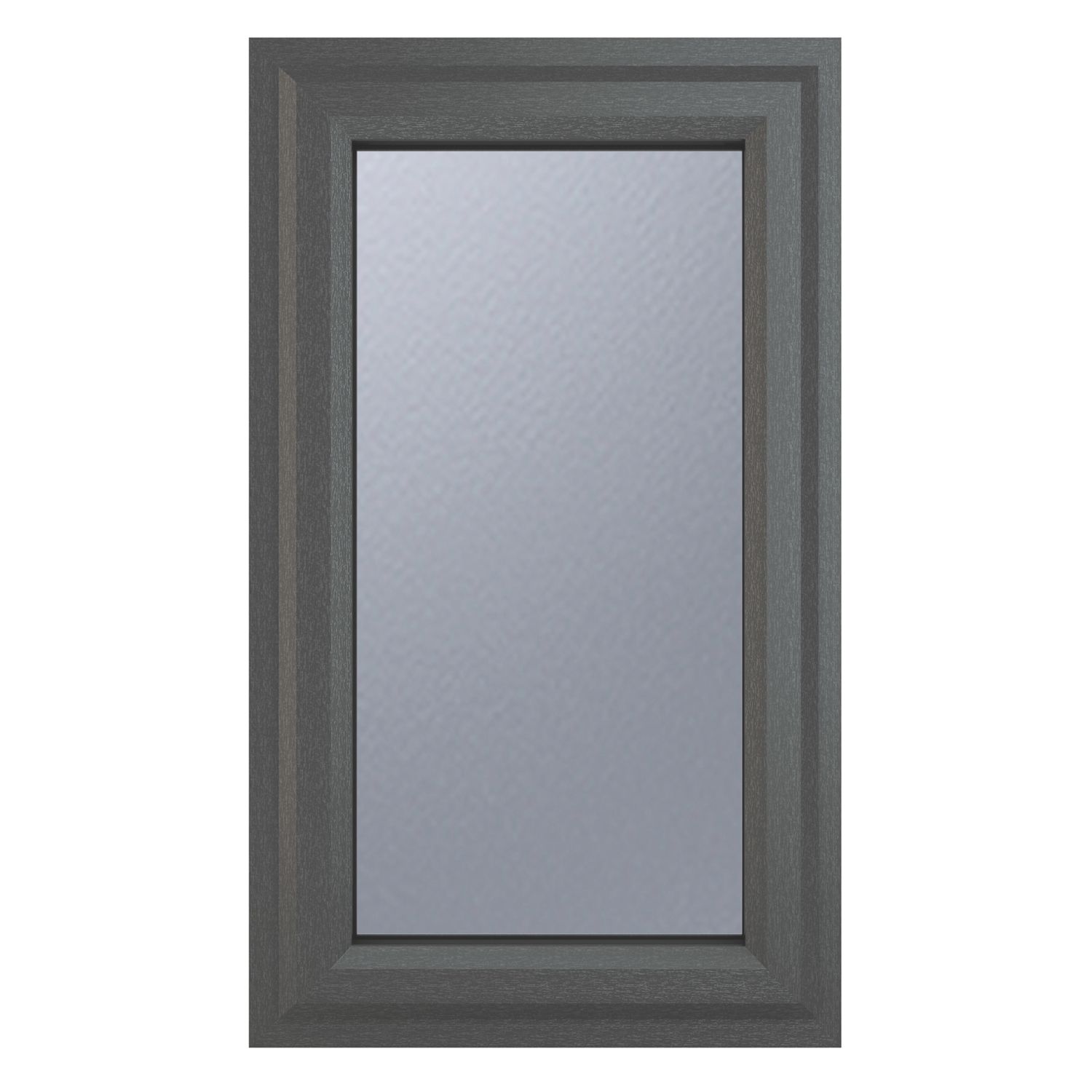 Crystal Left-Hand Opening Obscure Triple-Glazed Casement Anthracite on White uPVC Window 610mm x 820mm (658JM)