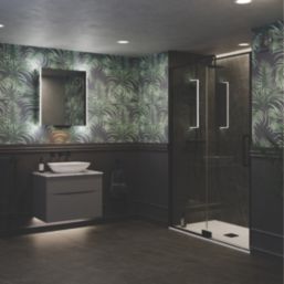 Sensio Luka 2-Door Illuminated Smart Cabinet With 876 to 1579lm LED Light Grey Matt 620mm x 160mm x 700mm