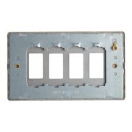 Contactum Lyric 4-Module Grid Faceplate Brushed Brass