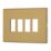 Contactum Lyric 4-Module Grid Faceplate Brushed Brass