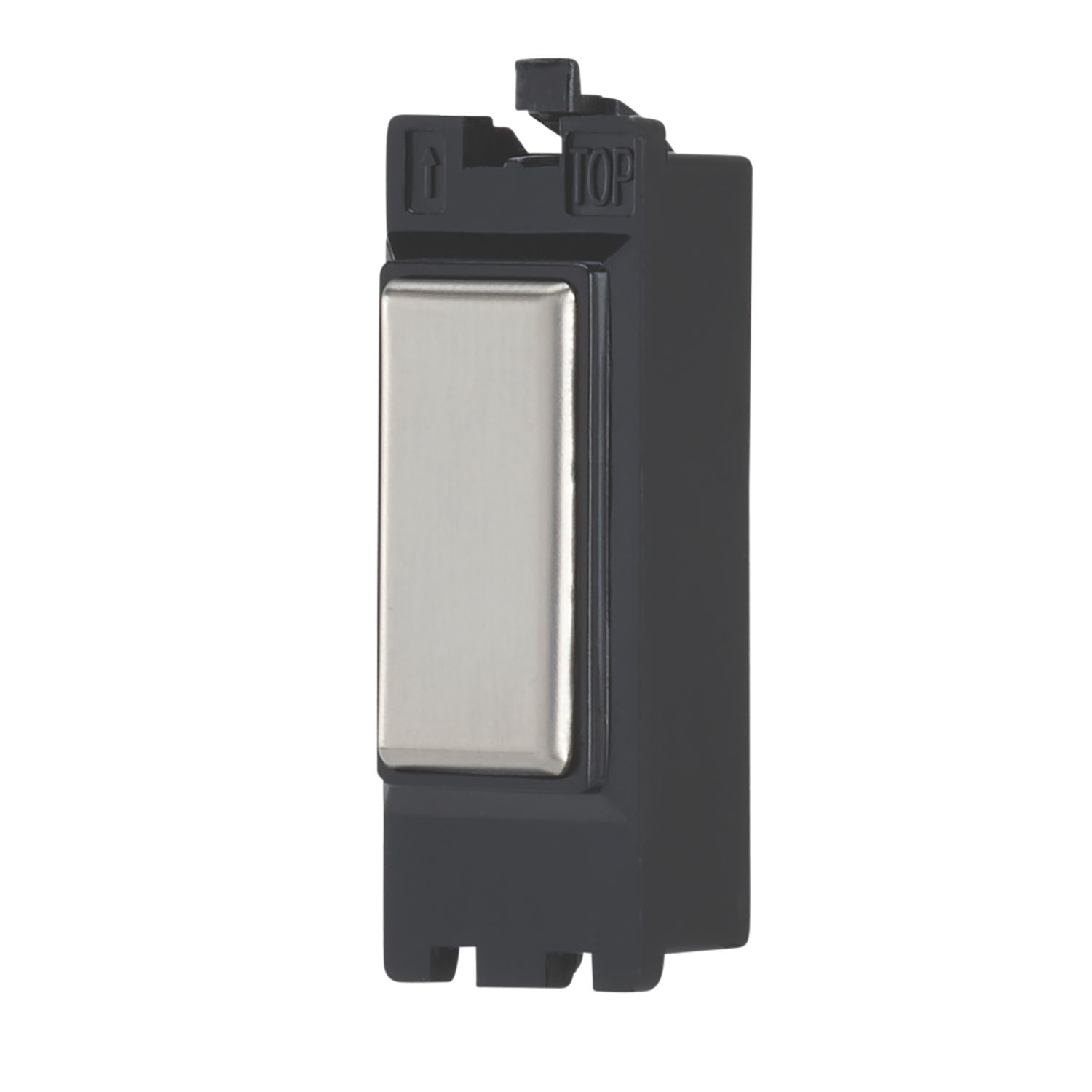 Contactum 1-Module Grid Blanking Plate Brushed Chrome (658RV)