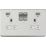 Knightsbridge  13A 2-Gang SP Switched Socket + 2.4A 12W 2-Outlet Type A USB Charger Brushed Chrome with White Inserts