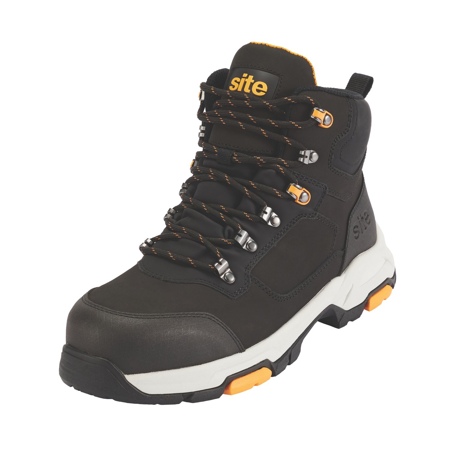 Site Stornes Size 7 Black Waterproof Steel Toe Cap Safety Boots (658XR)