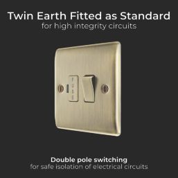 British General Nexus Metal 13A Switched Fused Spur  Antique Brass