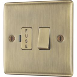 British General Nexus Metal 13A Switched Fused Spur  Antique Brass