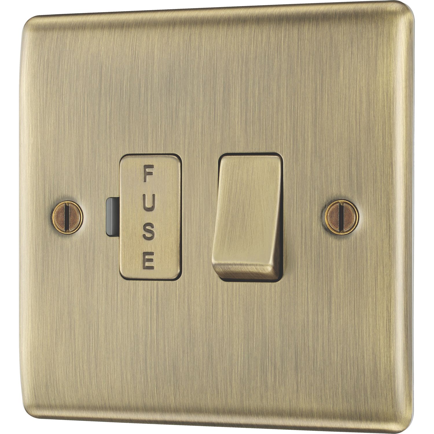 British General Nexus Metal 13A Switched Fused Spur Antique Brass (65920)