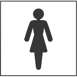 Womens Toilet Symbol Sign 150mm x 150mm